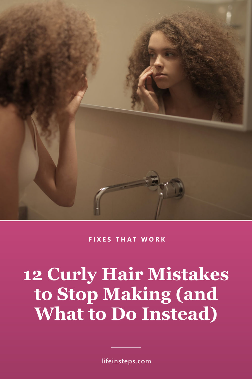 Pinterest pin: 12 Curly Hair Mistakes to Stop Making (and What to Do Instead)