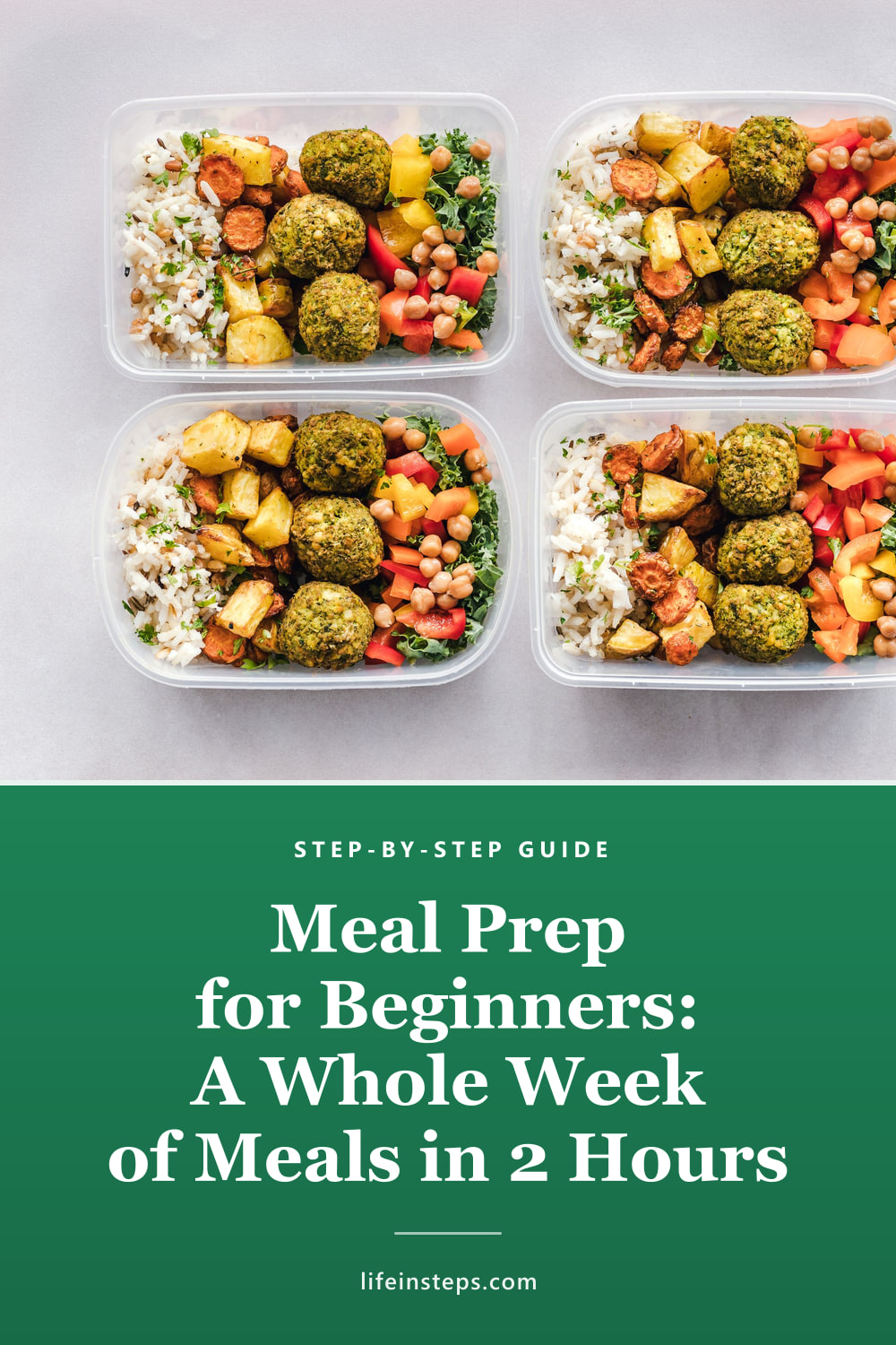 Pinterest pin: Meal Prep for Beginners: A Whole Week of Meals in 2 Hours